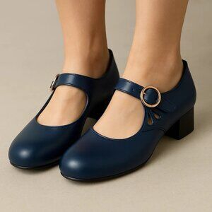 Vintage Mary Jane Short Chunky Heel Pumps Preppy Coquette French Femme Feminine